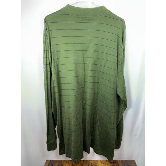 Polo Golf Ralph Lauren LS green w/ navy stripe XXL SHCC arm - Picture 4 of 5